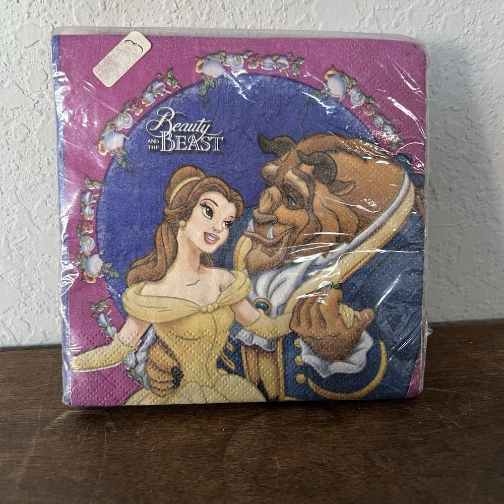 Disney's Beauty and the Beast Paper 3 Ply  Napkins Party Birthday 16‎ Pack New